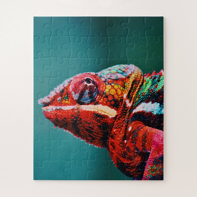 Puzzle Couleur Changement arc-en-ciel Chameleon Reptile (Vertical)