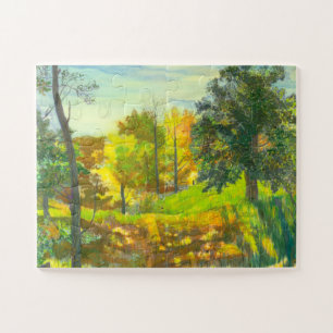 Puzzle Couleur d'aquarelle de peinture de chute solaire