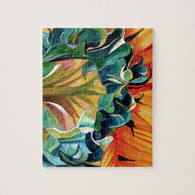 Puzzle Couleur de tournesol jaune peinture d'art original (Vertical)