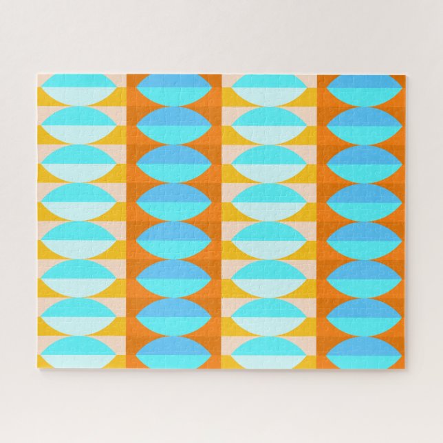 Puzzle Couleur Turquoise Bleu Orange Jaune Motif (Horizontal)