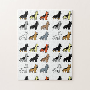 Puzzle couleurs berger allemand dessins animés