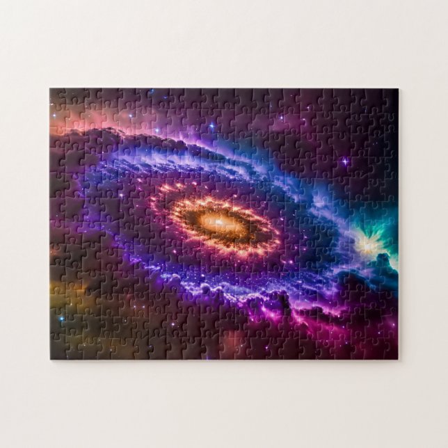 Puzzle Couleurs cosmiques Galaxie et étoiles dans l'espac (Horizontal)
