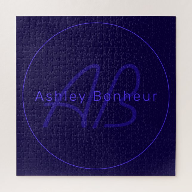 Puzzle Couleurs violettes profondes modernes | Nom et mon (Vertical)