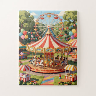 Puzzle County Fair Carousel for Seniors 30 Large Piece