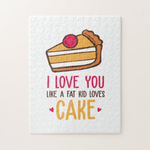 Puzzle Couple Art I Love You Like A Kid Loves Cake