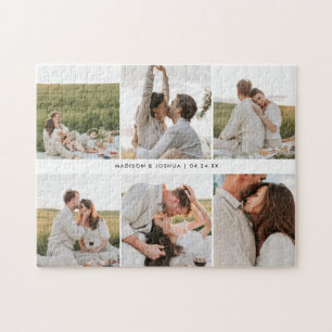 Puzzle Couple de mariés personnalisé collage moderne de 6