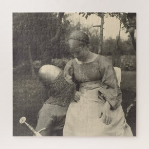 Puzzle Couple des années 1890 en embrassade Photo en noir