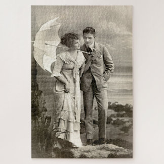 Puzzle Couple romantique vintage avec parasol