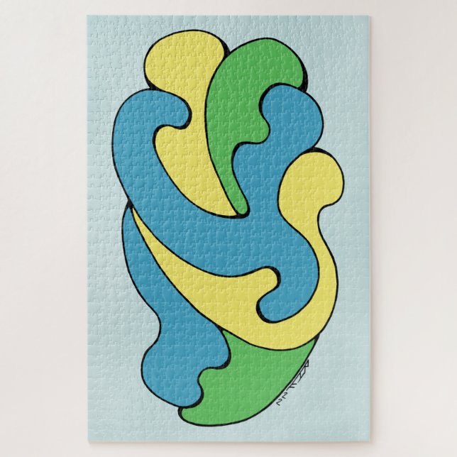 Puzzle Courbes d'insertion (Jaune, Bleu, Vert) (Vertical)