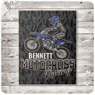 Puzzle Coureur de motocross moto tout-terrain NOM personn
