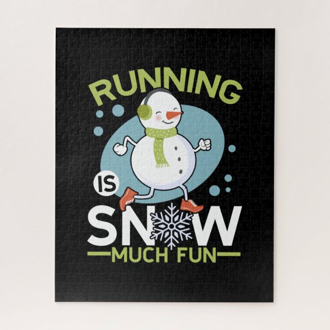 Puzzle Coureur d'hiver - Courir est neige beaucoup amusan (Vertical)