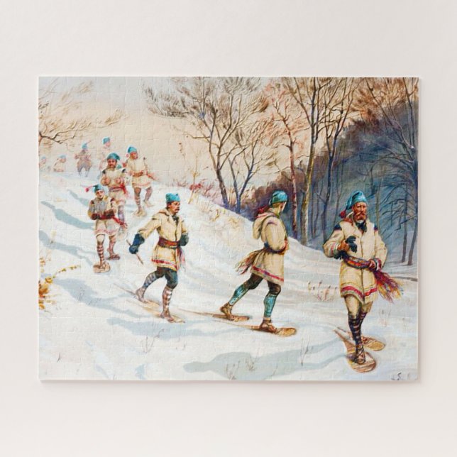 Puzzle "Coureurs des bois raquettes Trek" (Horizontal)
