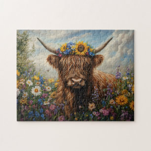 Puzzle Couronne Fleur sauvage de vache Highland