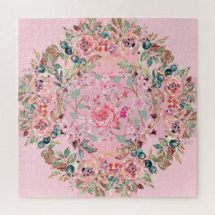 Puzzle Couronne rose florale