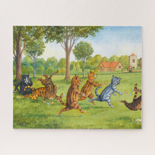 Puzzle Course aux oeufs et cuillères par Louis Wain