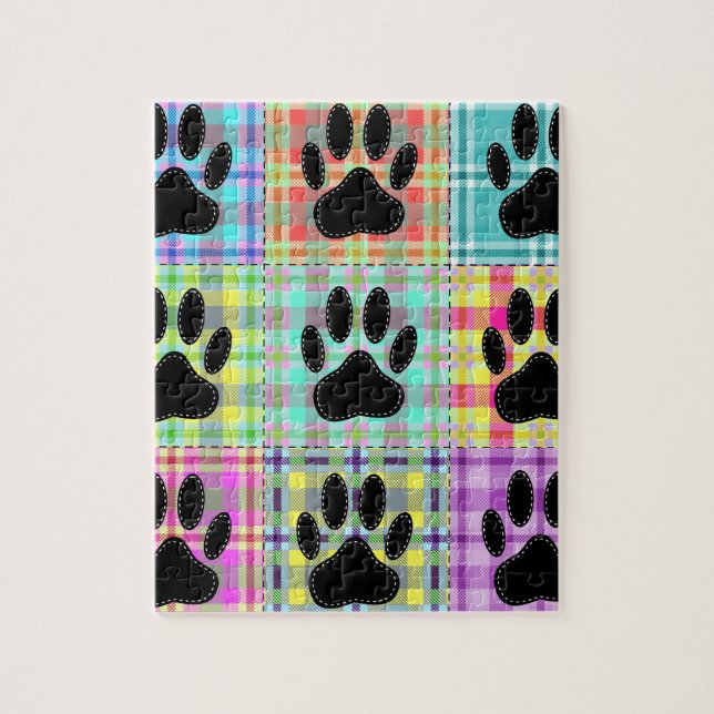 Puzzle Courte de Quilt Motif Patte de Chien (Vertical)