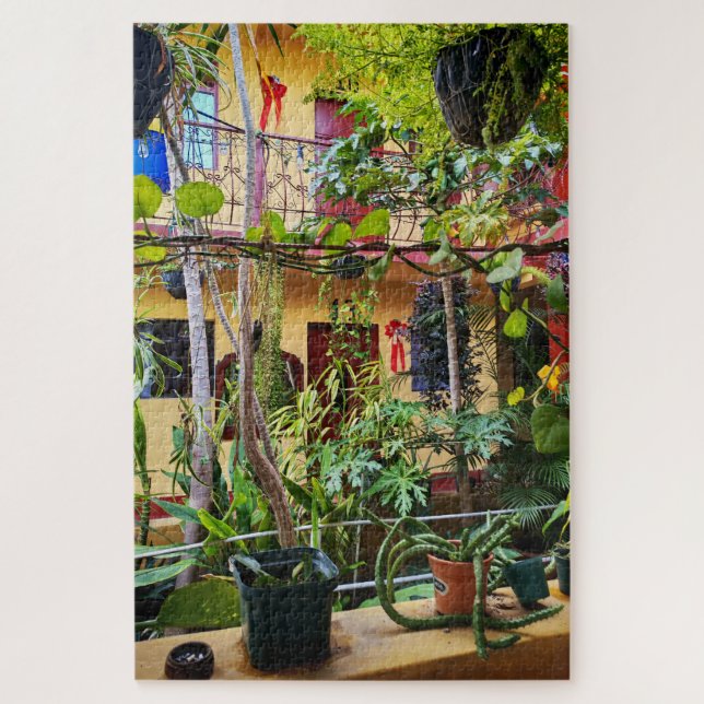 Puzzle Courtyard Interior with Hanging Plants (Vertical)