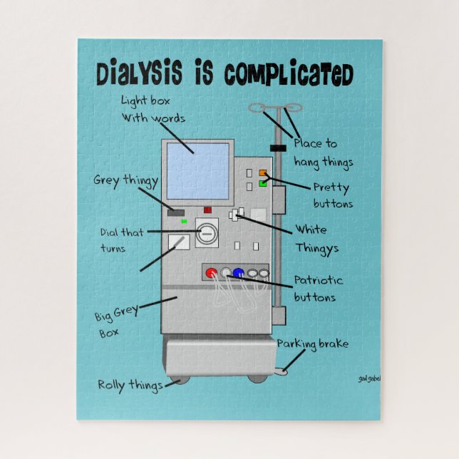 Puzzle Coussin Humour de la dialyse (Vertical)