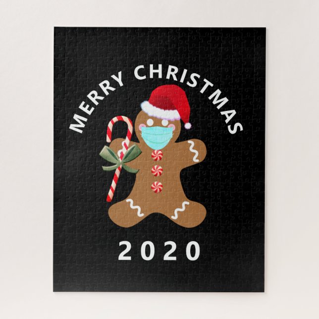 Puzzle Covid Gingerbread Homme drôle Noël 2020 (Vertical)