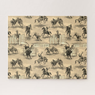 Puzzle Cow-boy de Rodéo Occidental Rétro Vintage