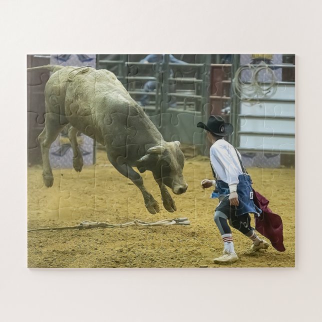 Puzzle Cowboy Rodeo Clown Bull Distraire Les Sports Occid (Horizontal)