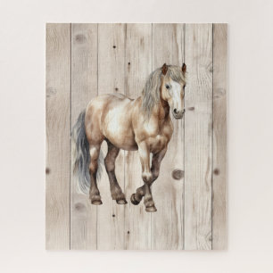 Puzzle Cowgirl Occidental Cheval Bois Faux