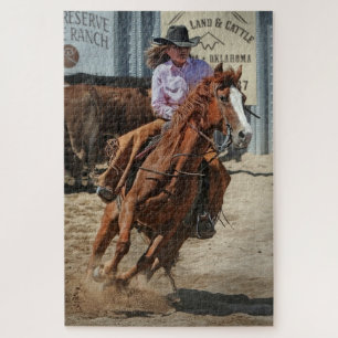 Puzzle Cowgirl Rodeo Horseback Ride Western Sports