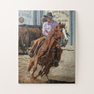 Puzzle Cowgirl Rodeo Horseback Ride Western Sports