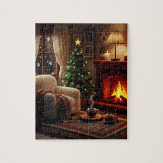 Puzzle Cozy Christmas atmosphere, in a knitted style