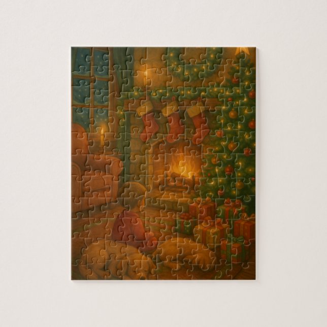 Puzzle Cozy Fireplace & Stockings (Vertical)
