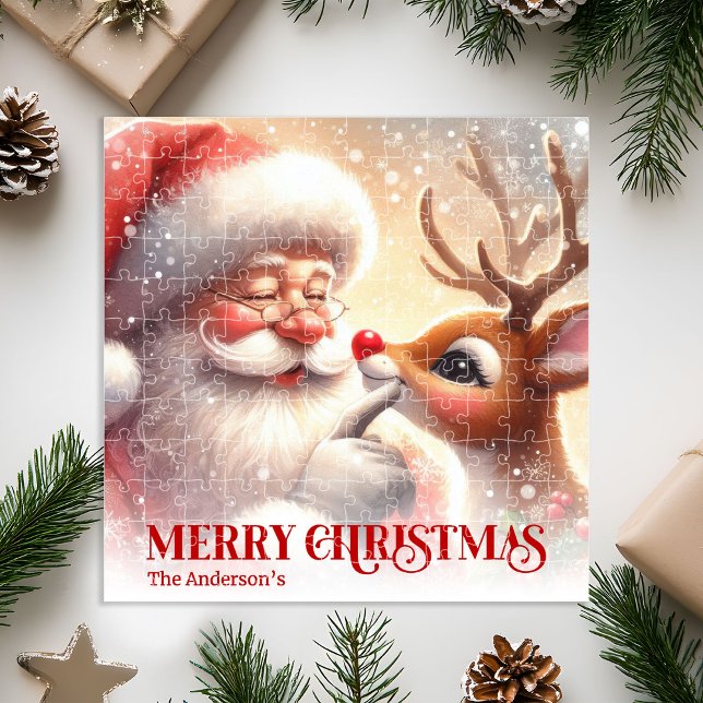 Puzzle Cozy Santa Rudolph Personalized Christmas Kids   (Cozy Santa Rudolph Personalized Christmas Kids Holiday Puzzle

)