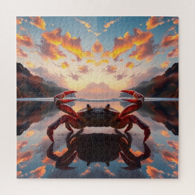 Puzzle crab reflection art (Vertical)