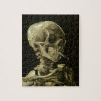 Crâne à la cigarette par Van Gogh Peinture Art