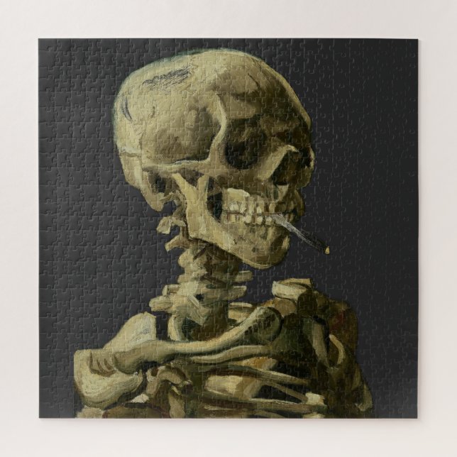 Puzzle Crâne avec cigarette par Van Gogh (Vertical)