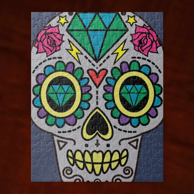 Puzzle Crâne gris sucre, Jour des morts (Créateur téléchargé)