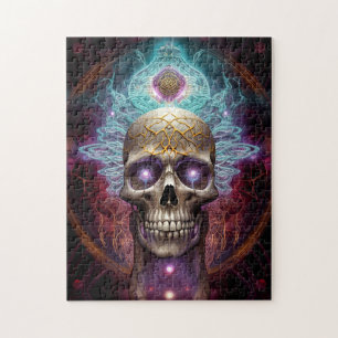 Puzzle Crâne surréaliste Art visionnaire coloré