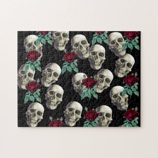 Puzzle Crânes et fleurs (Horizontal)
