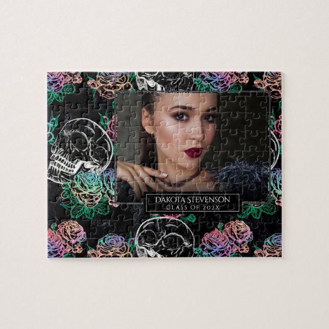 Puzzle Crânes et Roses Ombre | Photo Gothique de Graduati (Horizontal)