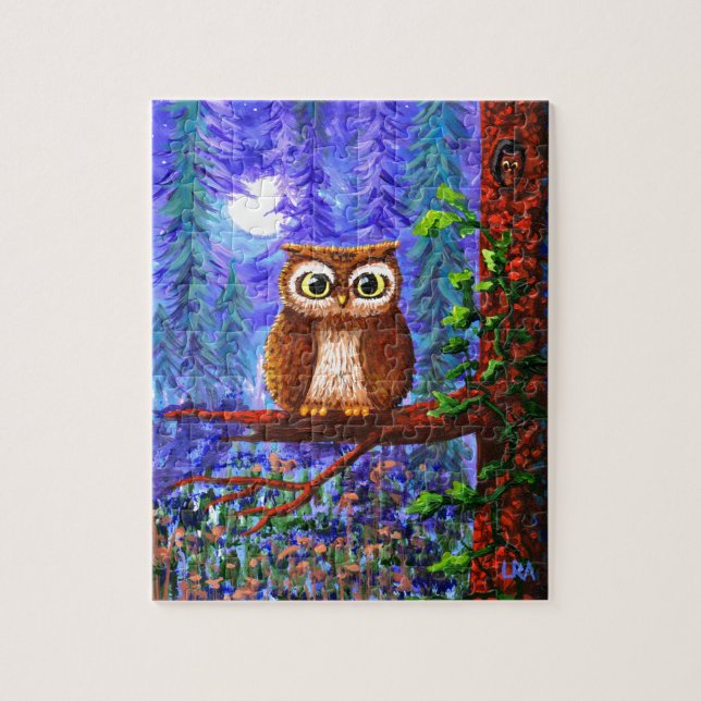 Puzzle Créationarts Whimsical de la forêt de Chouettes am (Vertical)