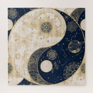 Puzzle Creative Gold Yin Yang Night Day Mandala