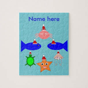 Puzzle Créatures de la mer de Noël personnalisées