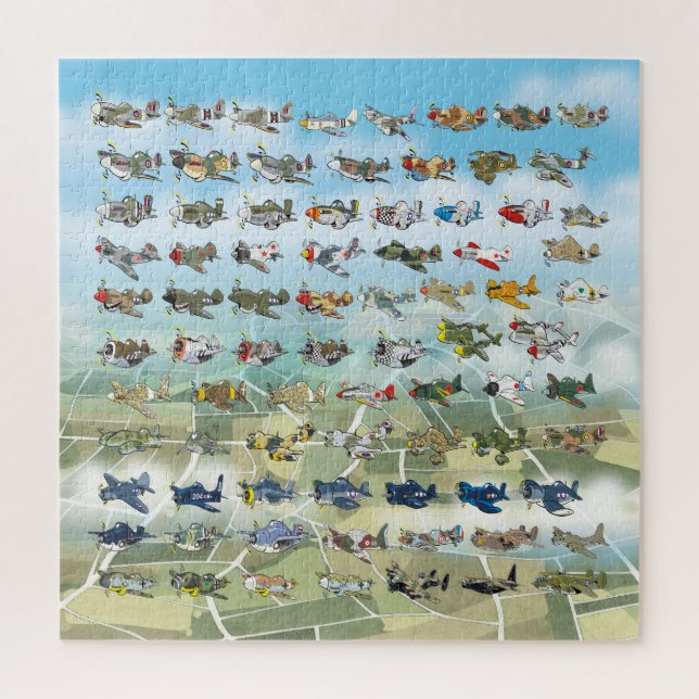 Puzzle créer votre propre caricature d'avion (Vertical)