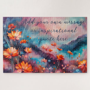 Puzzle créer votre propre message d'inspiration, fleurs