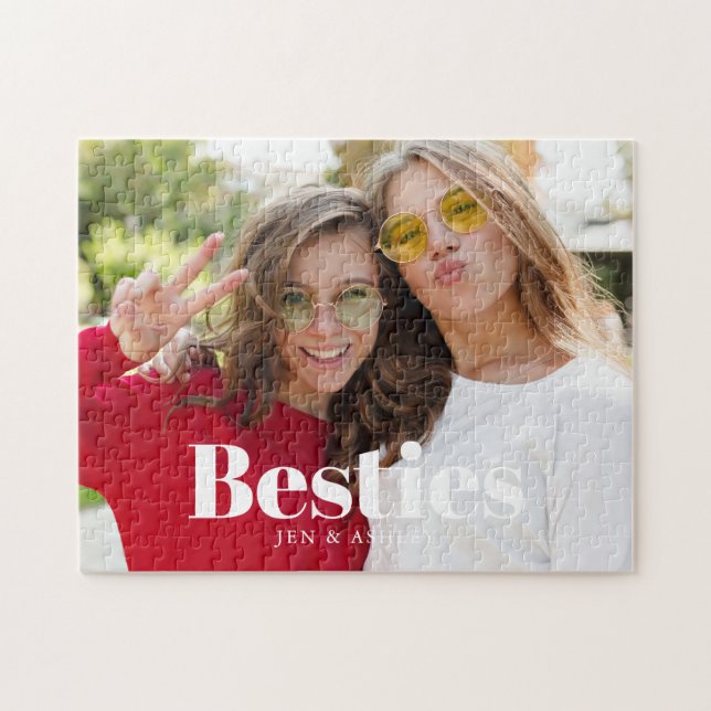 Puzzle Créez votre propre "Besties" BFF photo personnalis (Horizontal)