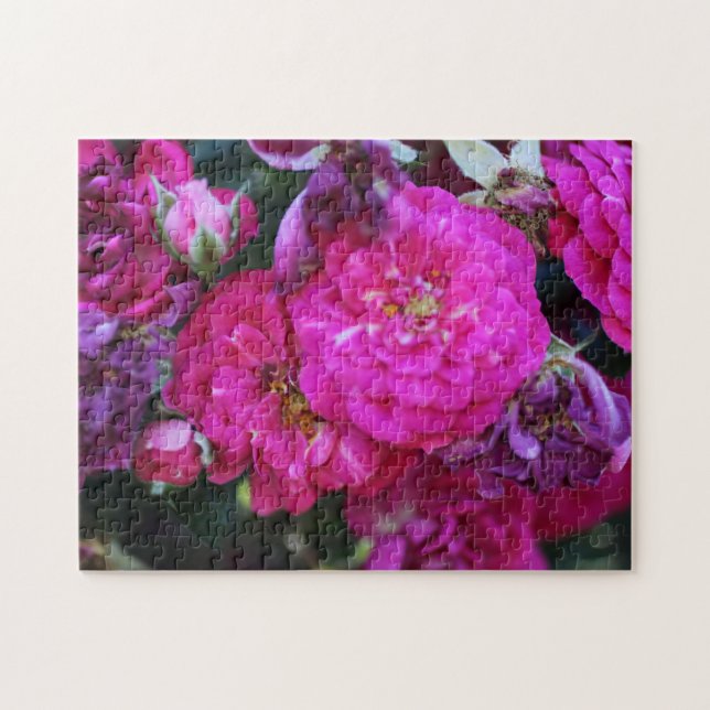 Puzzle Créez Votre Propre Jolie Fleur Rose  (Horizontal)