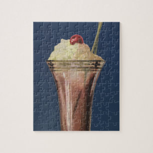 Puzzle Crème glacée vintage secouée, crème écaillée et ce