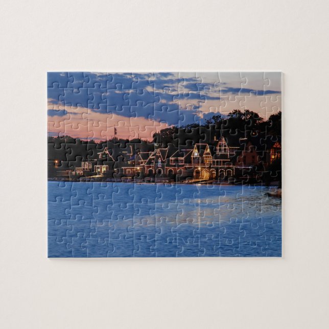 Puzzle Crépuscule de rangée de Boathouse (Horizontal)