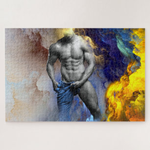 Puzzle cri de SlipperyJoe au physique d'homme musclé en n