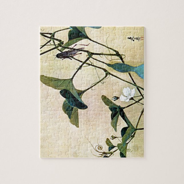 Puzzle Cricket sur un art japonais Ukiyo-E de bois de (Vertical)