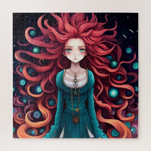 Puzzle Crimson Haired Anime Femme (Vertical)